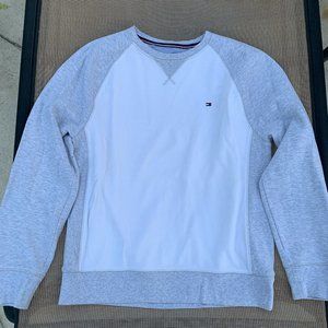 Tommy Hilfiger Mens Sweatshirt White Gray Medium